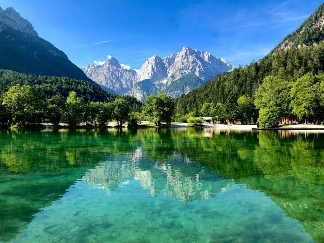 Lake and moutains background